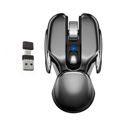 Picture of DANCESOUL Unique Look Wireless Mouse with USB＆Type C 2-in-1 Receiver, Rechargeable, Silent Click, Optical, Cordless Mouse for Laptop,PC,Computer,MacBook and All USB Type C Devices-Metal Grey