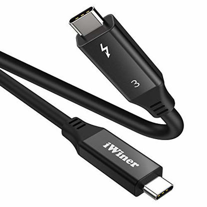 Picture of Compatible with Thunderbolt 3 Cable 40Gbps/5K/2.6Ft, iWiner 100W 20V/5A TB3 USB4 Cable Supports Single 5K 60Hz or Dual 4K 60Hz Monitor, External SSD, eGpu (External Gpu), USB-C Docking Station