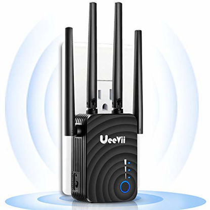 Picture of UeeVii 1200Mbps WiFi Range Extender Repeater Signal Amplifier Booster with 4 2Dbi Antennas Complies 802.11a/b/n/g/ac WiFi Extender for Keep Stay Home Good Network