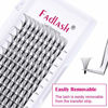 Picture of Premade Fans Eyelash Extensions 10D C Curl 15mm Handmade Premade Lash Fans Volume Lash Extensions Russian Cluster Eyelashes (10D-0.10-C, 15mm)