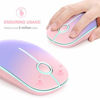 Picture of Jelly Comb 2.4G Slim Wireless Mouse with Nano Receiver, Less Noise, Portable Mobile Optical Mice for Notebook, PC, Laptop, Computer, MacBook MS001 (Pink to Purple)