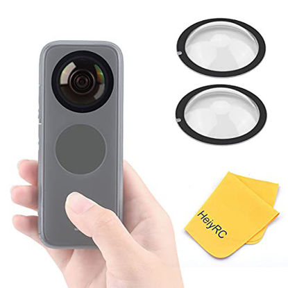 Picture of HeiyRC Dual Lens Guards for Insta360 One X2 Panoramic Action Camera Lens Protector Dustproof Cover Anti-scratch Cap Case