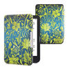 Picture of kwmobile Case Compatible with Kobo Clara HD - Case PU Cover w/Strap - Vintage Gold Flowers Yellow/Blue/Dark Blue