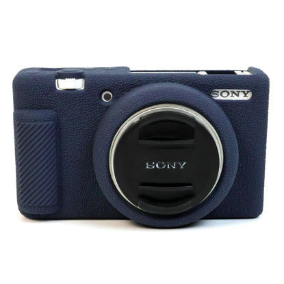 Picture of Easy Hood ZV-1F Camera Case Anti-Scratch Soft Silicone Rubber Protective Cover for Soony ZV-1F ZV1F Camera Silicone Cover Rubber Soft Camera Case(Navy Blue)