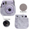 Picture of Frankmate PU Leather Camera Case Compatible with Fujifilm Instax Mini 11 12 Instant Camera with Adjustable Strap and Pocket (Marble)