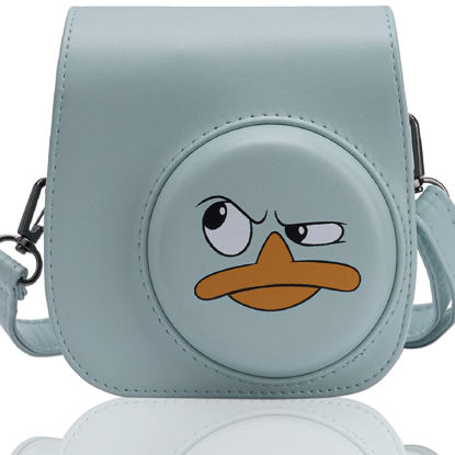 Picture of Frankmate PU Leather Camera Case Compatible with Fujifilm Instax Mini 11 12 Instant Camera with Adjustable Strap and Pocket (Cute Duck)