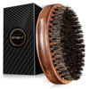 Picture of BFWood Boar Bristle Beard Brush - Black Wood Walnut Military Style, Beard Comb for Men