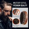 Picture of BFWood Boar Bristle Beard Brush - Black Wood Walnut Military Style, Beard Comb for Men