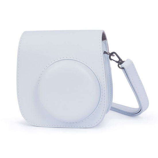 Picture of Phetium Instant mini 12 Camera Protective Case Compatible with Instax Mini 12 11,PU Leather Bag with Pocket and Adjustable Shoulder Strap (Clay White)