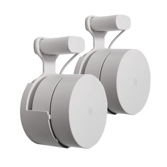 Picture of Dot Genie Google WiFi [Old Rectangular Plug - NOT Current Round Plug] Outlet Holder Mount Stand: No Messy Screws! (2-Pack)