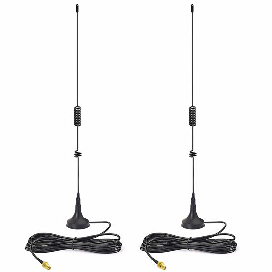 Picture of 2-Pack 16.5 Inch Dual Band Ham Radio Antenna VHF UHF 136-174MHz 400-470MHz Magnetic Base SMA Female Antenna Handheld Two Way Radio Antenna for BaoFeng UV-5R UV-82 BF-888 BTECH F8HP by LUITON