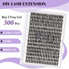 Picture of Lash Clusters DIY Individual Lashes 40D-0.07D-15mm B&Q 300 PCS False Eyelash Cluster Volume Lashes Extension 30D 40D 40D D Curl Lash Clusters DIY lash Extensions at Home (40D-0.07D,15mm)