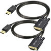 Picture of UKYEE Displayport to VGA Cable 6Ft 2-Pack, Display Port (DP) to VGA Adapter Cord 6 Feet for Computer Monitor Projector and More Gold-Plated…