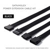 Picture of Formulamod SATA + Molex Power Extension Cable Kit, Male to Female 11.8 Inch Extender Sleeve Power Cables (Black)