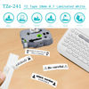 Picture of TZe TZ Tape 18mm 0.7 Laminated White Replacement for Brother P Touch TZe-241 TZe241 18mm Label Maker Tape Work for Brother PTD400AD PTD600 PTD400 PT-P710BT, Black on White, 3-Pack