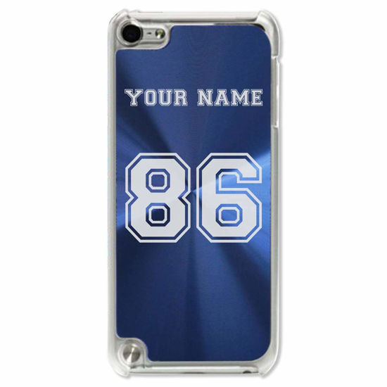 Picture of Case Compatible with iPod Touch 5th/6th/7th Generation, Sports Jersey, Personalized Engraving Included (Dark Blue)