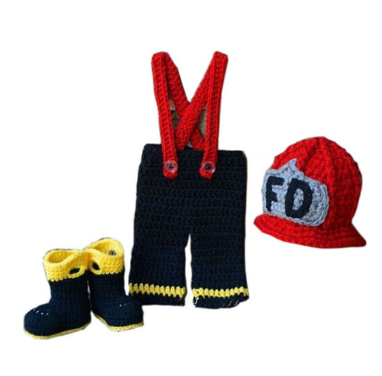 Picture of Pinbo Newborn Boys Photography Prop Crochet Firefighter Fireman Hat Pants Shoes