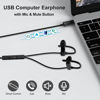 Picture of Computer Headphone, TITACUTE USB Earphones 2.5M 8.2FT Wired Earbuds with Microphone Mute Volume Control Noise Canceling Over Ear Hook PC Headset for MacBook Pro Chromebook Notebook Laptop Desktop Zoom