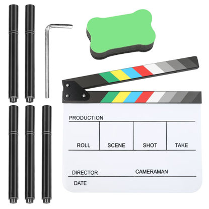 Picture of Brandon-dy 10“x12”Acrylic Film Movie Directors Clapboard,Hollywood Filming Slate Movie Clapboard,Movie Film Clap Board，Cut Action Scene Board for Films