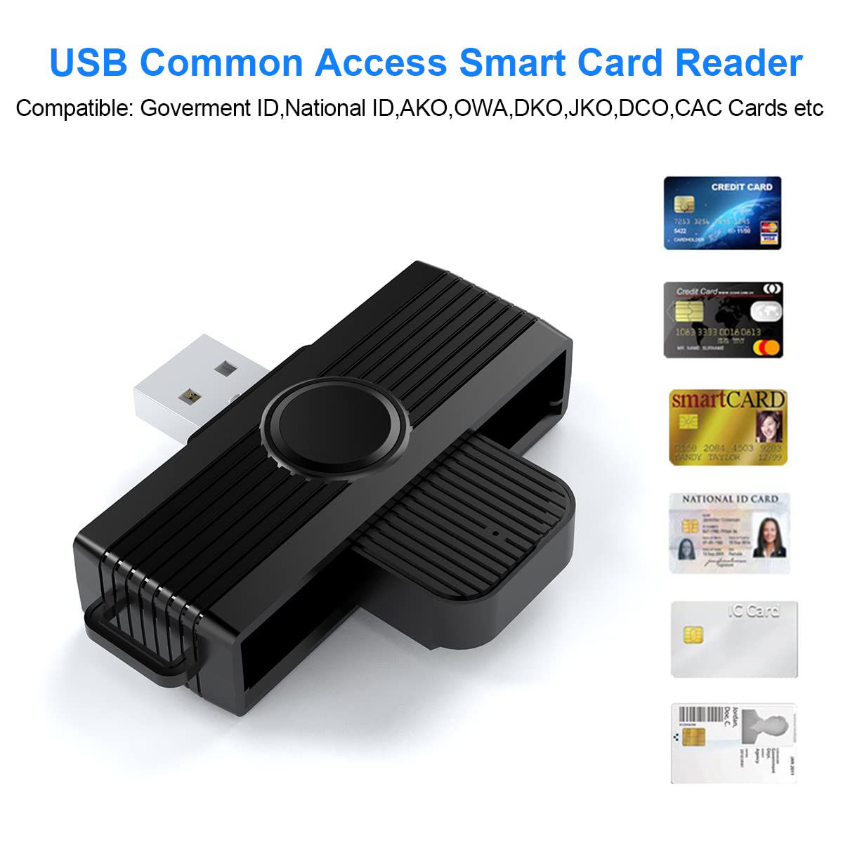 GetUSCart- CAC Reader, DOD Military USB Common Access CAC Card Reader ...