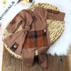 Picture of Fashion Newborn Boys Girls Baby Photo Shoot Props Outfits Crochet Clothes Long Tail Hat Pants Photography Props (Brown B)