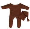 Picture of Fashion Newborn Boys Girls Baby Photo Shoot Props Outfits Crochet Clothes Long Tail Hat Pants Photography Props (Brown)