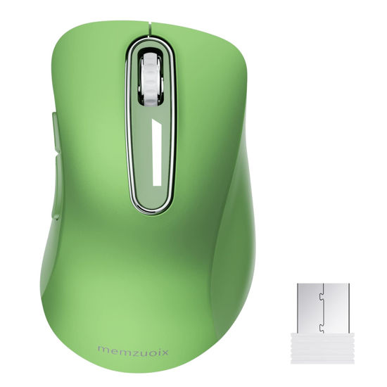 Picture of memzuoix 2.4G Wireless Mouse, 1200 DPI Mobile Optical Cordless Mouse with USB Receiver, Portable Computer Mice Wireless Mouse for Laptop, PC, Desktop, MacBook, 5 Buttons (Mint Green)