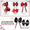 Picture of DEEKA School Uniform Hair Bows Set Hair Clips Accessories for Girls Headband and Ponytail Holders Multi-styled School Bows Set for Little Teen Toddler Girls -Red/Black