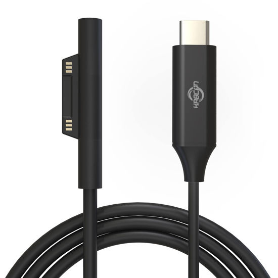 Picture of Surface Connection to USB C Charging Cable Compatible with Microsoft Surface Pro 7 6 5 4 3, Surface Go 3 2 1, Surface Laptop 4 3 2 1, Must Works with 45W 15V3A USB-C Charger (4.9ft & Travel Case)