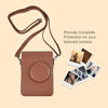 Picture of Rieibi Instax Mini EVO Case - Vintage PU Leather Protective Case for Fujifilm Instax Mini EVO Instant Camera - Full Cover with Adjustable Shoulder Strap - Brown