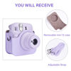 Picture of Rieibi Camera Case for Fuji Instax Mini 12 - PU Leather Protective Case for Fujifilm Instax Mini 12 Instant Camera - Removable Case with Adjustable Shoulder Strap - Purple