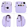 Picture of Rieibi Camera Case for Fuji Instax Mini 12 - PU Leather Protective Case for Fujifilm Instax Mini 12 Instant Camera - Removable Case with Adjustable Shoulder Strap - Purple