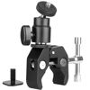 Picture of ChromLives Camera Clamp Mount Ball Head Clamp - Super Clamp and Mini Ball Head Hot Shoe Mount Adapter with 1/4'' -20 Tripod Screw for LCD/DV Monitor, LED Lights, Flash Light,Microphone and More