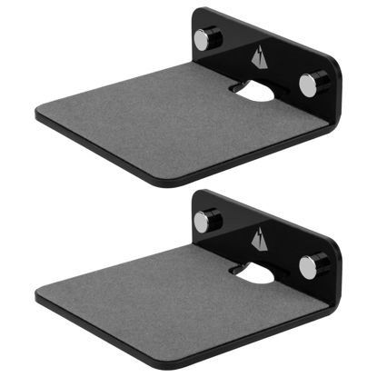 Picture of TXEsign Small Floating Shelves Speaker Shelves-2 Pack 4.25 Small Wall Shelves Speaker Mount for Bluetooth Speaker Webcam Mesh WiFi Mesh Router Toy Display Shelf Acrylic Shelves(Black, Small)