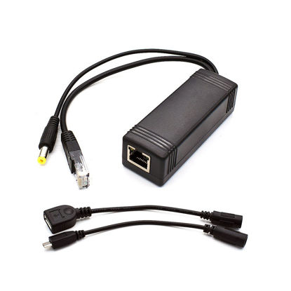 Picture of Micro USB Active 5 Volt IEEE 802.3af PoE Splitter for Remote USB Power Over Ethernet to Tablets, Dropcam, Nest Cam or Raspberry Pi, Use with 10/100M PoE Switches or PoE Injector