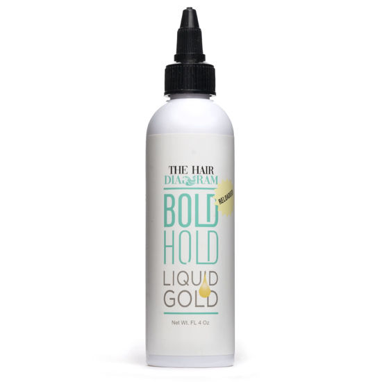 Picture of The Hair Diagram - Bold Hold Liquid Gold Reloaded - Glueless Lace Gel - Temporary Hold For Wigs and Hair Systems - Styling Agent For Baby Hairs - Non Toxic - Aerosol & Alcohol Free - Water Based Formula - 4oz