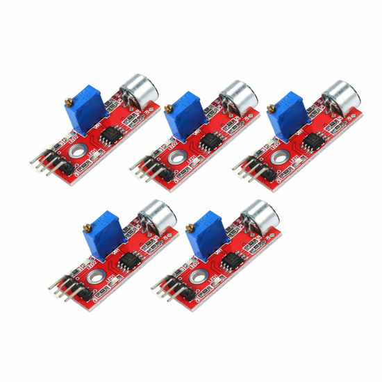 Picture of DEVMO 5PCS Microphone Sensor High Sensitivity Sound Detection Module Compatible with Ar-duino PIC AVR