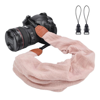 Picture of LIFEMATE Scarf Camera Strap,DSLR Camera Strap Universal Neck Strap,Fabric Of Bohemia Floral Scarf Camera Strap For Women (Pink)