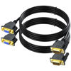 Picture of UV-CABLE 2-Pack VGA Extension Cable 6ft, VGA Cable Male to Female (VGA 15 Pin), SVGA Male to Female HD15 Monitor Video Adapter Cable Support 1080P Full HD for Laptop, PC, Projector, HDTV, Display