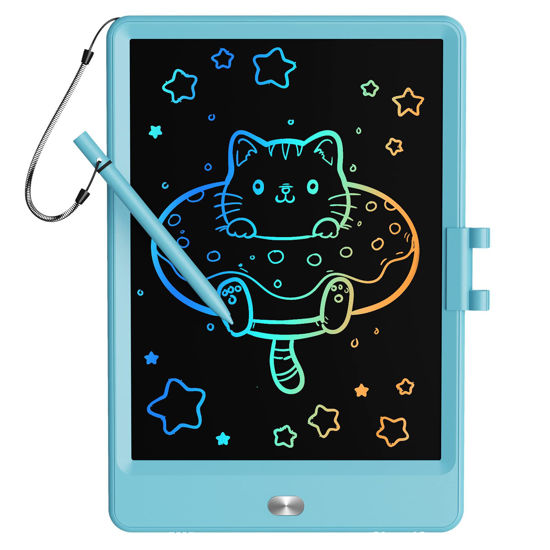 Picture of TEKFUN LCD Writing Tablet Doodle Board, 8.5'' Colorful Drawing Tablet Writing Pad, Gifts Toys for 3 4 5 6 7 Year Old Boys & Girls, Homeschool Sketch Toys Toddler Doodle Pad Kids Drawing Board (Blue)