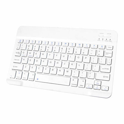 Picture of JUQITECH Ultra-Slim Wireless Bluetooth iPad Keyboard Universal Rechargeable Keyboard for iPad 10.2/iPad Pro/iPad Air/Samsung Galaxy Tab A8/A7 Lite/S6 Lite/S8/S7 iOS Android Windows Devices, White