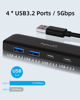 Picture of Dual USB C USB A 3.2 Hub: 4 Ports with 2* USB-C 3.2 and 2* USB-A 3.2, Ultra Slim Portable USB Splitter Adapter for Laptop, PS4, Flash Drive, HDD, Xbox, Printer, Mouse, Keyboard, Computer Accessories