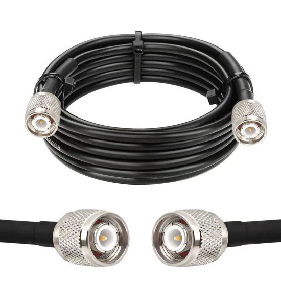 Picture of MOOKEERF TNC Male to TNC Male Coax Cable 15FT, 50 Ohm RG58 Coaxial Cable with TNC Connectors for GPS Navigation Antenna,RTK Surveying Antenna,Wireless mic System