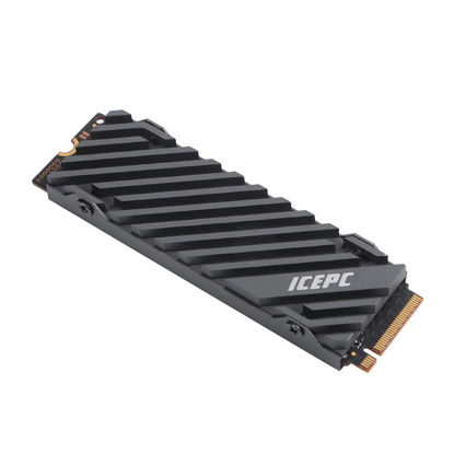 Picture of icepc M.2 PCIE NVME 2280 SSD Graphene Coating Full-Cover Copper Heatsink,SSD Radiator with Thermal Conductive Adhesive for Laptop PC PS5 2280 NGFF Solid State Disk Cooler(Stripe Pattern)