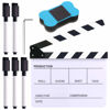 Picture of Glarks 8Pcs 10 x 12 inch Acrylic Film Directors Clapboard Set Hollywood Clapper Board Cut Action Scene Clapper Board with Eraser and Hex Wrench for Film Production and Film Theme Party