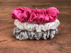 Picture of Celestial Silk Mulberry Silk Scrunchies for Hair (Small, Hot Pink, Silver, White)