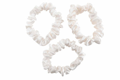 Picture of Celestial Silk Mulberry Silk Scrunchies for Hair (Small, Ivory)