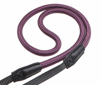 Picture of HITHUT Quick Release Camera Neck Strap Shoulder Strap Belt for Mirrorless Digital Cameras Climbing Rope with Quick Release QD Loops Connector with O-Ring Adjustable Length 30-53inch Purple