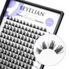 Picture of BEYELIAN Cluster Lashes D+ Curl 144 Pcs Individual Lash Clusters False Eyelashes Extension Natural Look Reusable Glue Bonded Black Super Thin Band Mix DIY Eyelash Extension (Style5 0.07 Mix Black Band)