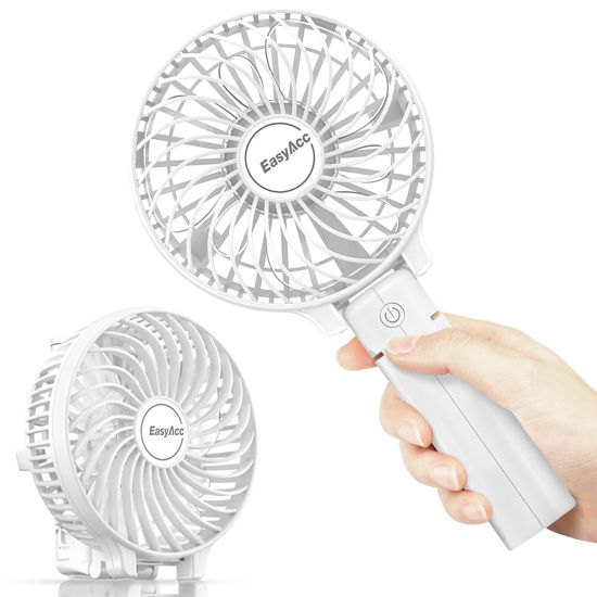 Picture of EasyAcc Mini Handheld Fan, USB Desk Fan Small Personal Portable Stroller Table Fan with Rechargeable Battery Operated Cooling Folding Electric Fan 3-10H Working Hours for Travel Office Outdoor